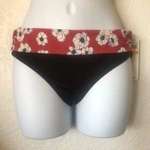 NWT Anne Cole Black Fold Over Bikini Bottom Sz S